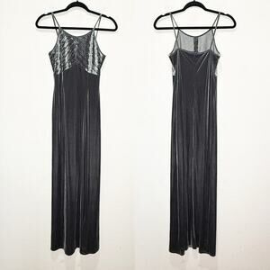 Vintage Adrianna Papell Velvet Long Maxi Dress Romantic Dark Fairy Phoebe